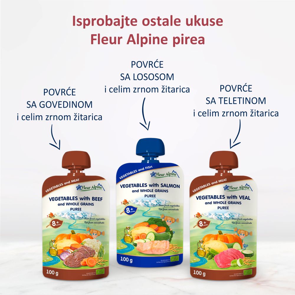 Fleur Alpine organski pire od povrća sa ćuretinom 8+, 100gr