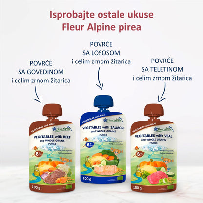 Fleur Alpine organski pire od povrća sa ćuretinom 8+, 100gr