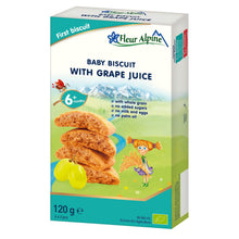 Fleur Alpine baby biscuit with grape juice, 6+ months, 120g, organic, whole grain, no added sugar.