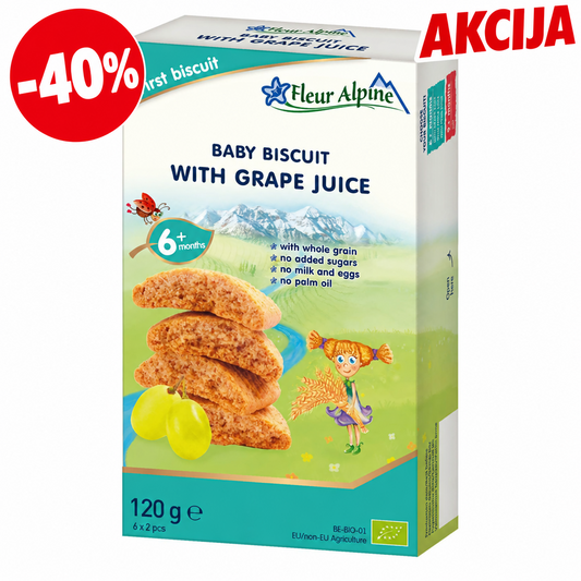 Fleur Alpine biskvit "Prvi sa sokom od grožđa", 6+, 120 g