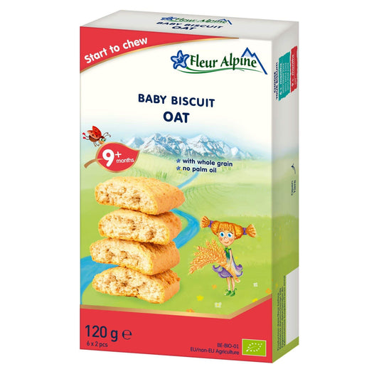 Fleur Alpine biskvit "Ovseni" za bebe, 9+ meseci, 120 g, organski.