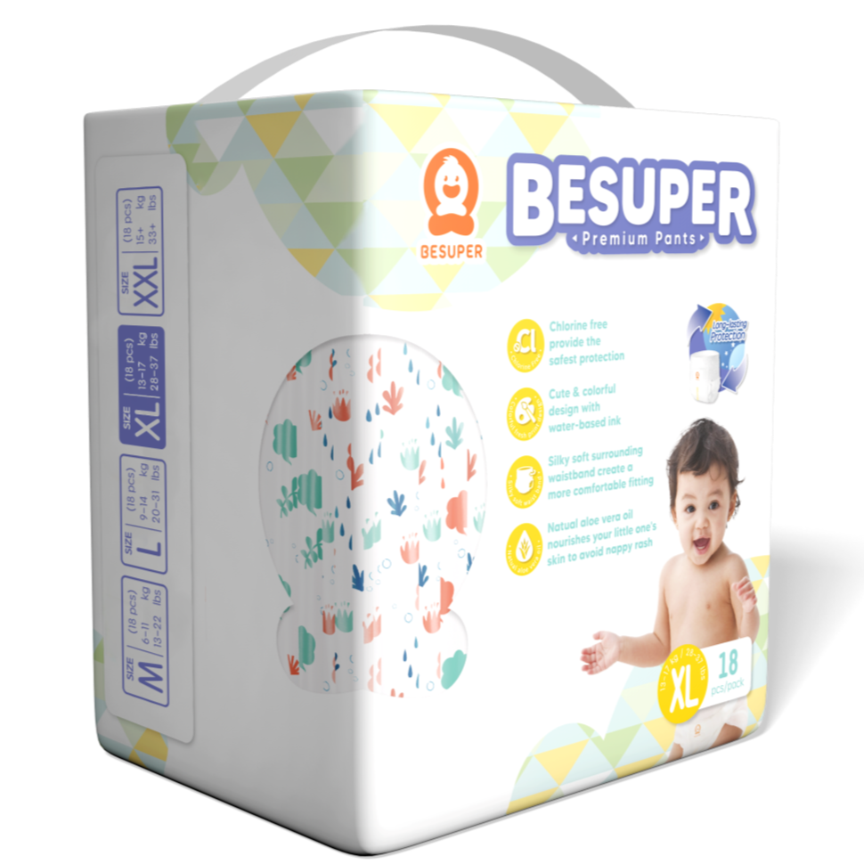 BeSuper Premium Pelene-Gaćice XL (13-17 kg) 18 kom