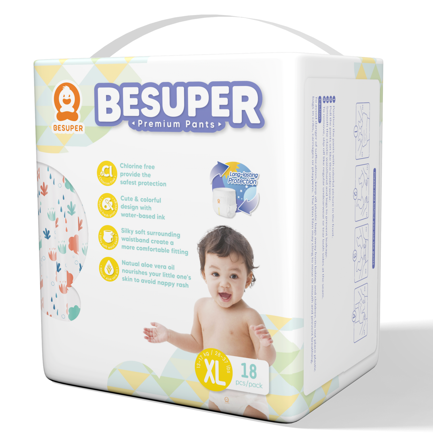 BeSuper Premium Pelene-Gaćice XL (13-17 kg) 18 kom