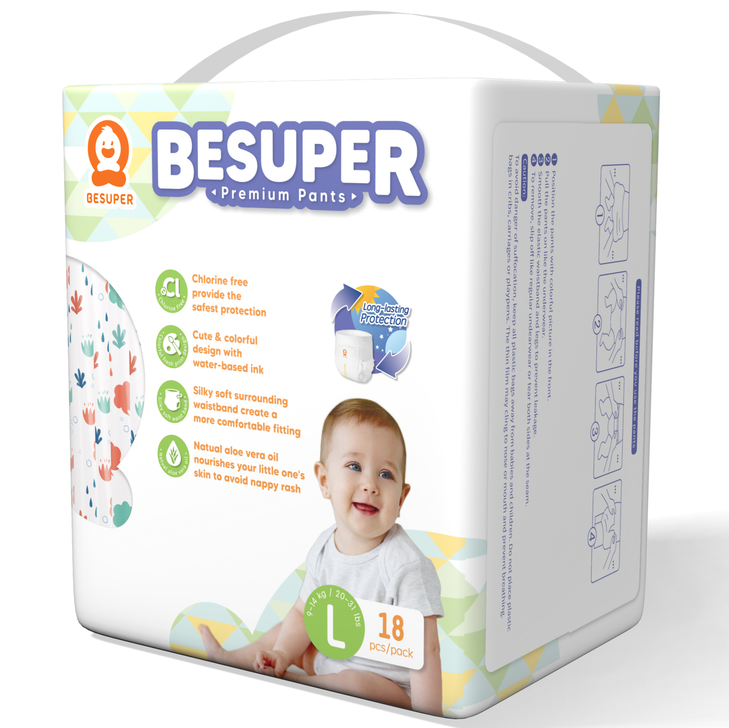 BeSuper Premium Pelene-Gaćice L (9-14 kg) 18 kom