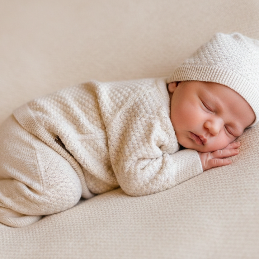 BABY MIO kompletic od trikotaza od 3: pantaloni, jakna, kapa (0-3 mes)