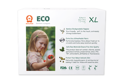 BeSuper ECO Bamboo Pelene XL (12-17 kg) 84 kom