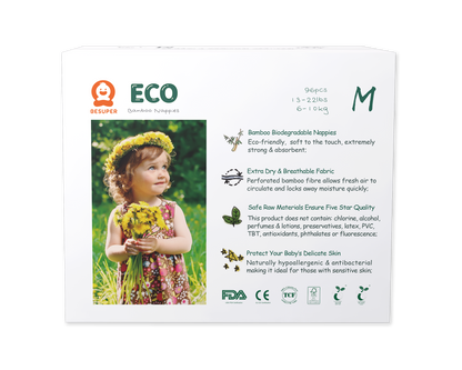 BeSuper ECO Bamboo Pelene M (6-11 kg) 96 kom