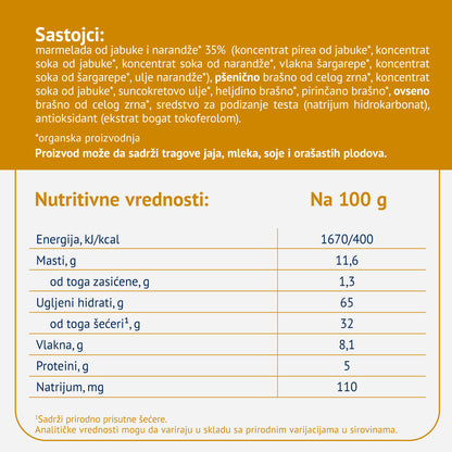 Fleur Alpine organski biskviti sa marm. od jabuke I pomorandže 132G