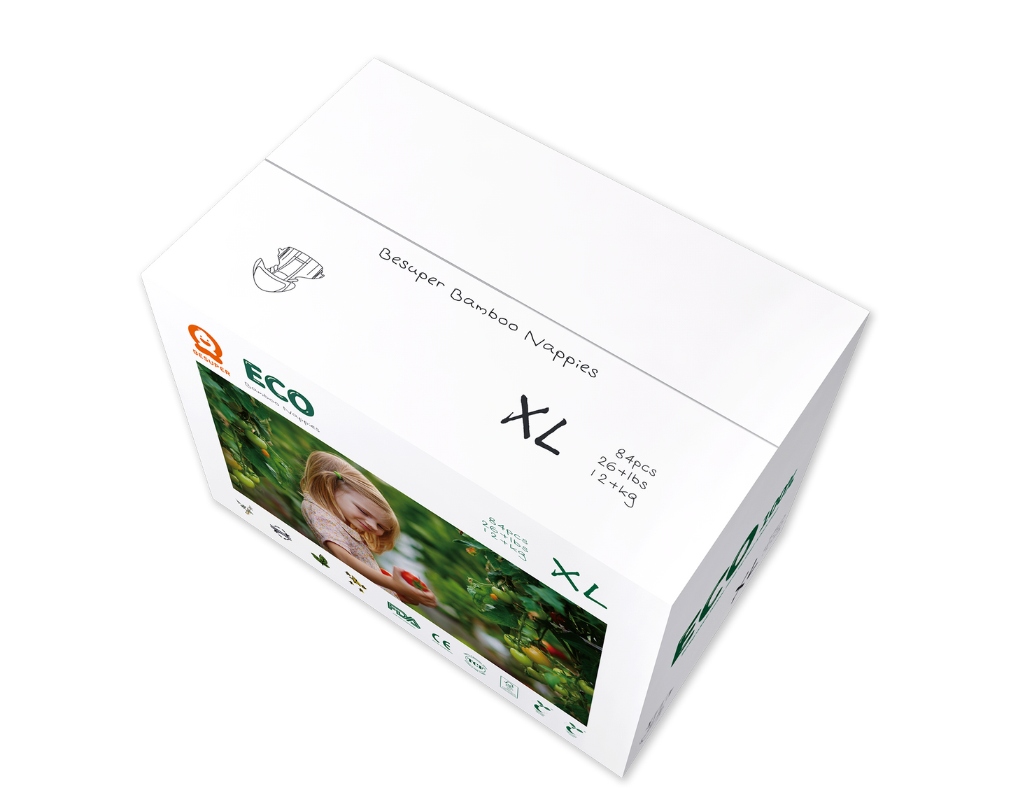 BeSuper ECO Bamboo Pelene XL (12-17 kg) 84 kom