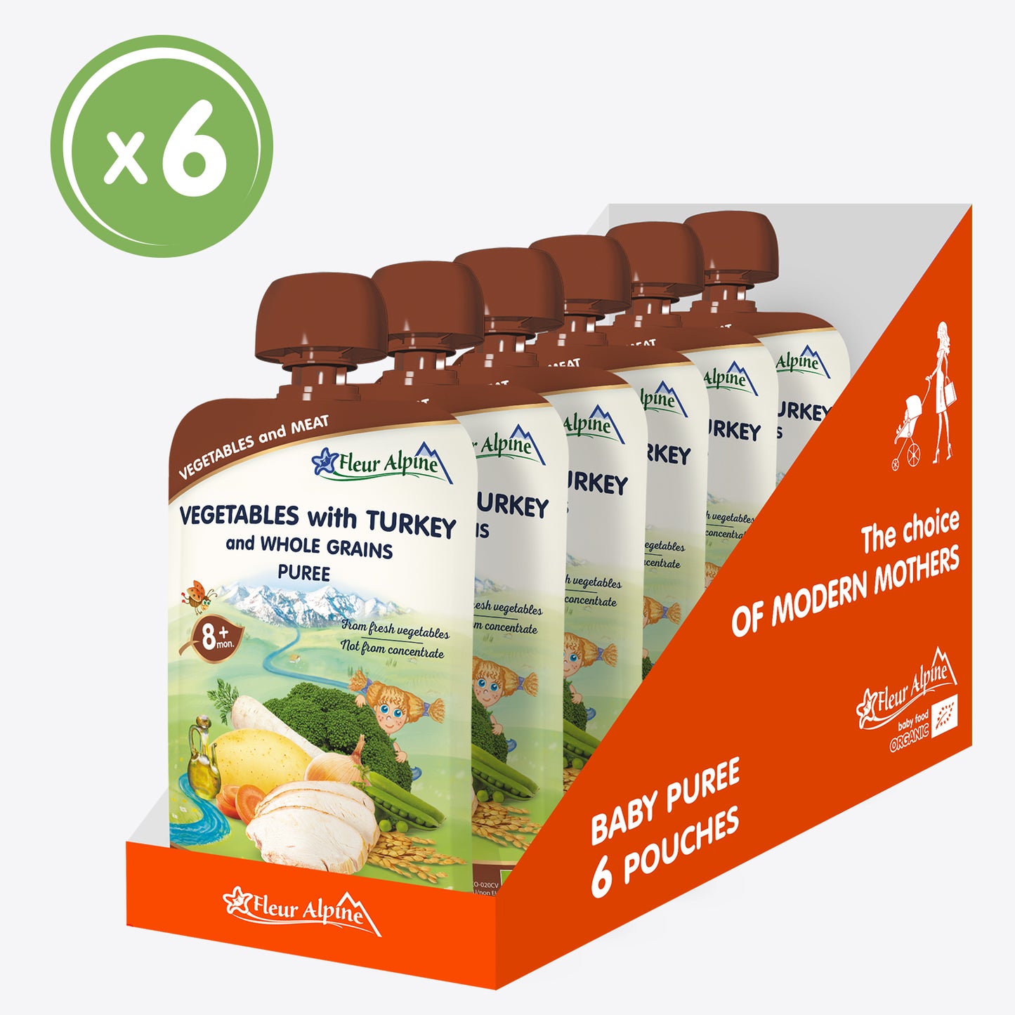 Fleur Alpine organski pire od povrća sa ćuretinom 8+, 100gr