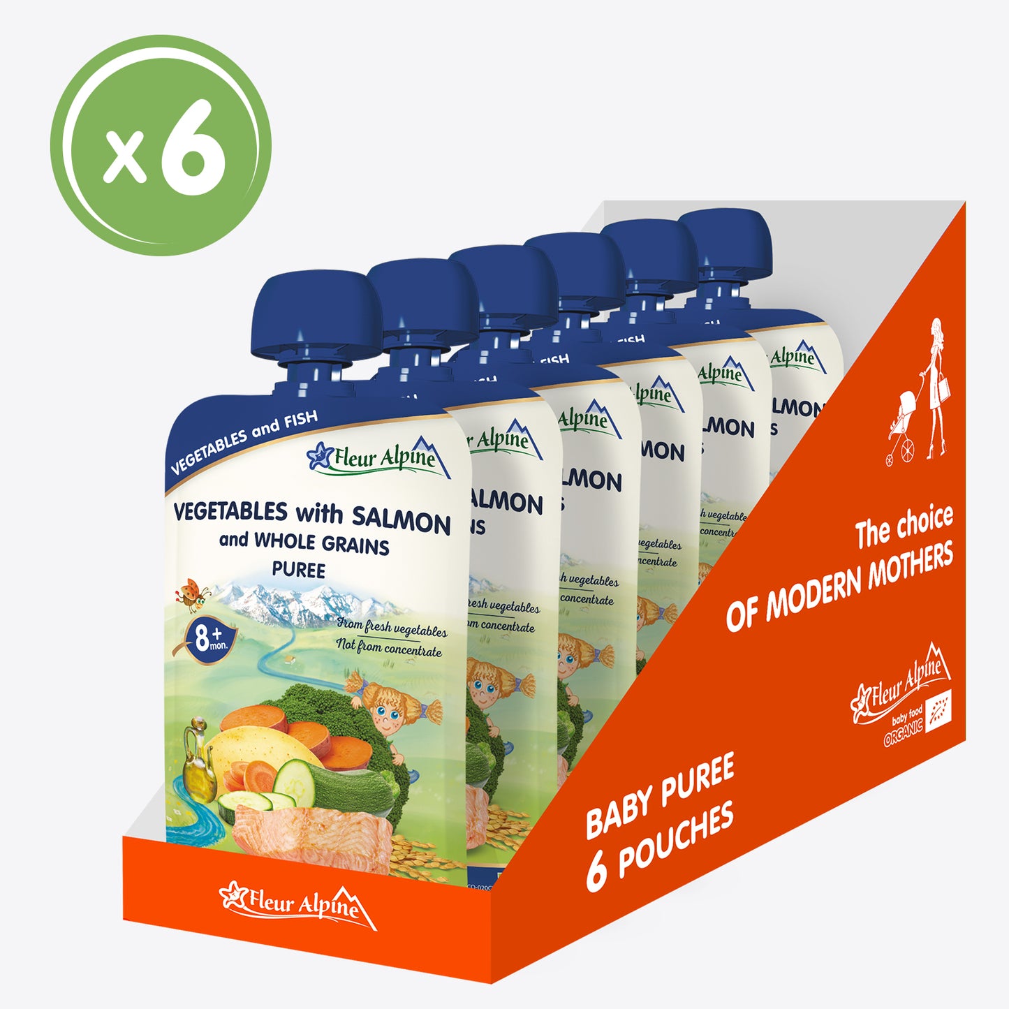 Fleur Alpine organski pire od povrća sa lososom, 8+, 100gr