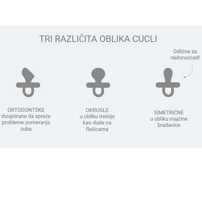 Hevea okrugla cucla od prirodne gume (3-36 mes) Večernje siva