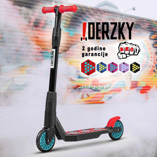 Trotinet Derzkij Bro for kids aged 6-11, lightweight and durable with modern design and adjustable telescopic handle.