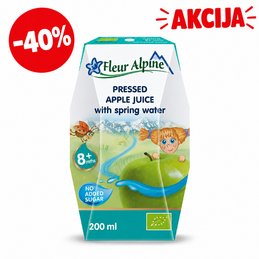 Fleur Alpine organski sokić sa vodom od jabuke, 8m+, 200ml