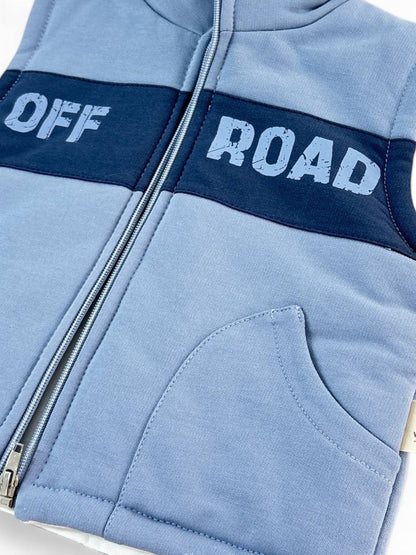 WOWO Kids Komplekt sa auto OFF ROAD: pantalone, prsluk, majica dugih rukava