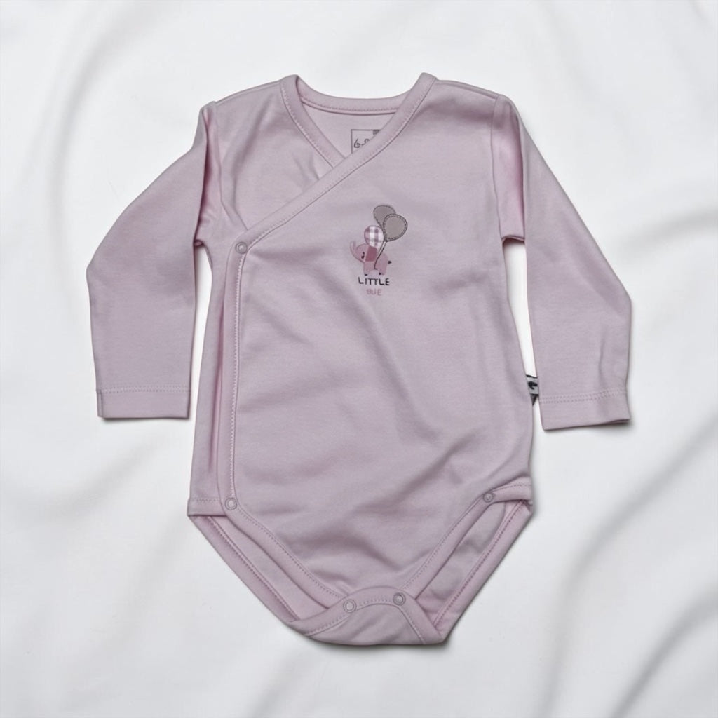 Caramell bodi na preklop za bebe dugih rukava