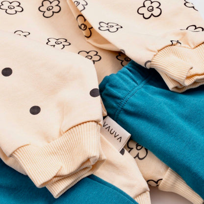 VAUVA Set od 2: Duks za devojčice sa pantalonama, Krema-morska pena