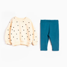 VAUVA Set od 2: Duks za devojčice sa pantalonama, Krema-morska pena