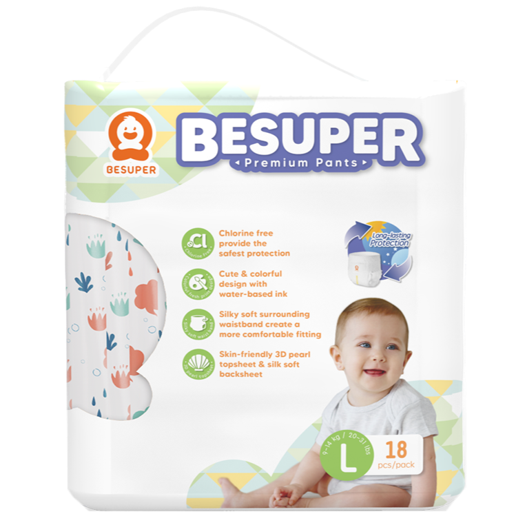 BeSuper Premium Pelene-Gaćice L (9-14 kg) 18 kom