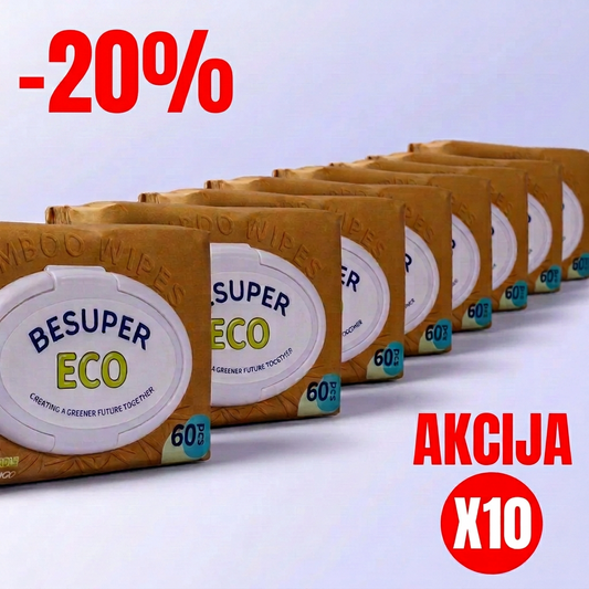 BeSuper ECO Bamboo vlažne maramice 60 kom