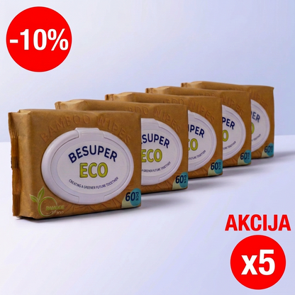 BeSuper ECO Bamboo vlažne maramice 60 kom