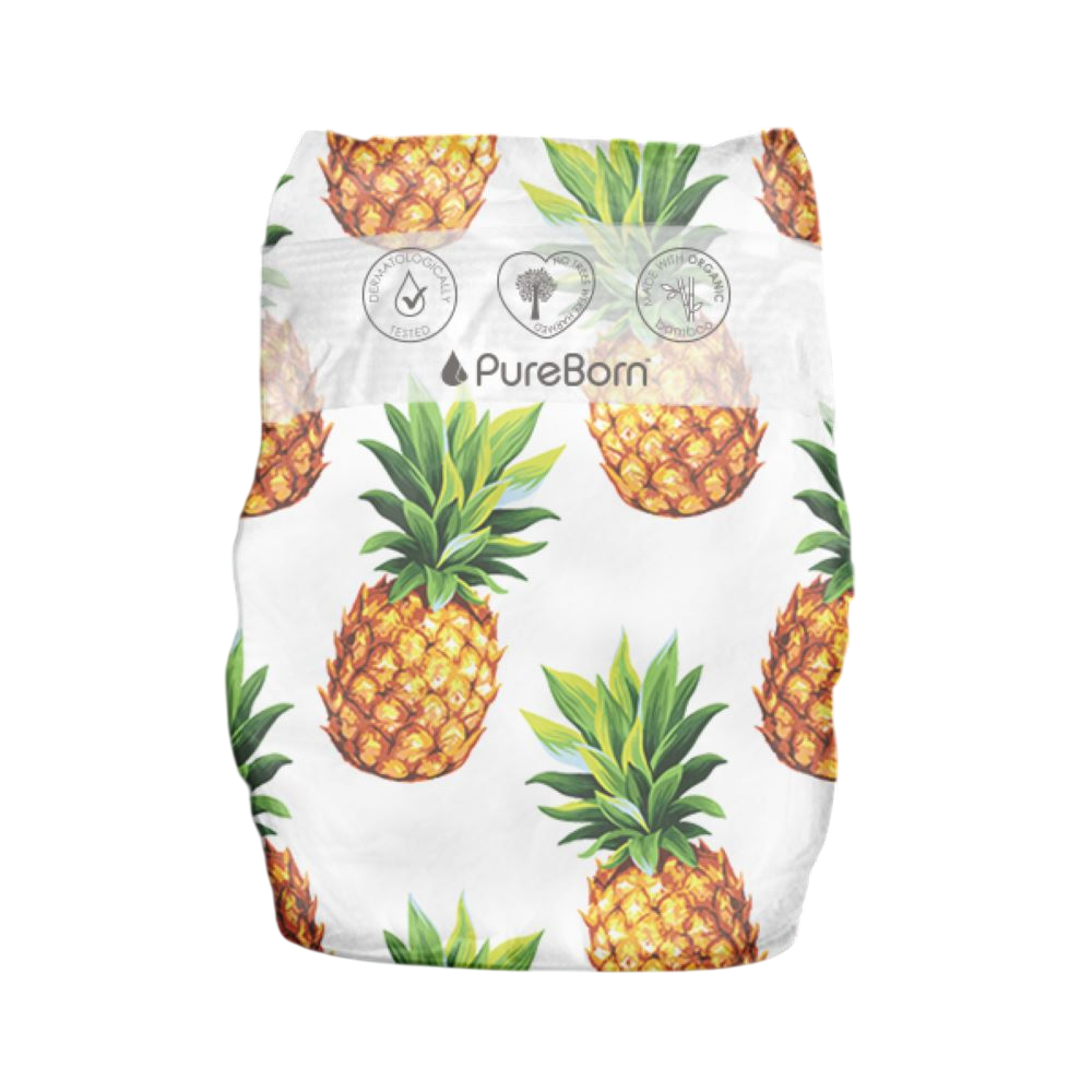 Pure Born pelene za bebe od bambusa Ananas