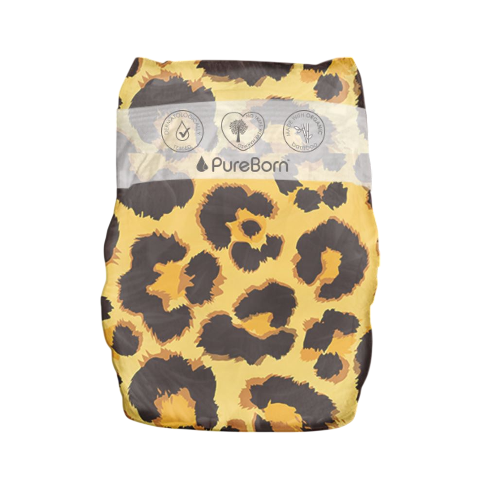Pure Born pelene za bebe od bambusa Leopard