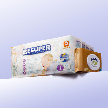BeSuper Premium Pelene mesečno pakovanje sa vlažnom maramicom