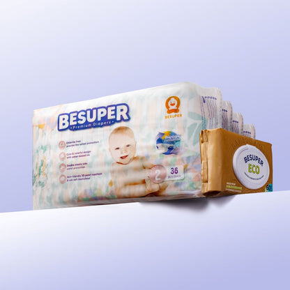 BeSuper Premium Pelene mesečno pakovanje sa vlažnom maramicom