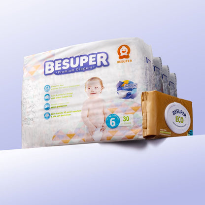 BeSuper Premium Pelene mesečno pakovanje sa vlažnom maramicom
