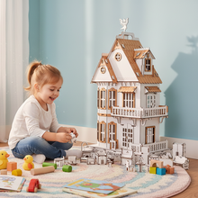 PUZLIANA DREAMHOUSE Drvena Kućica 80 cm, sa nameštajem