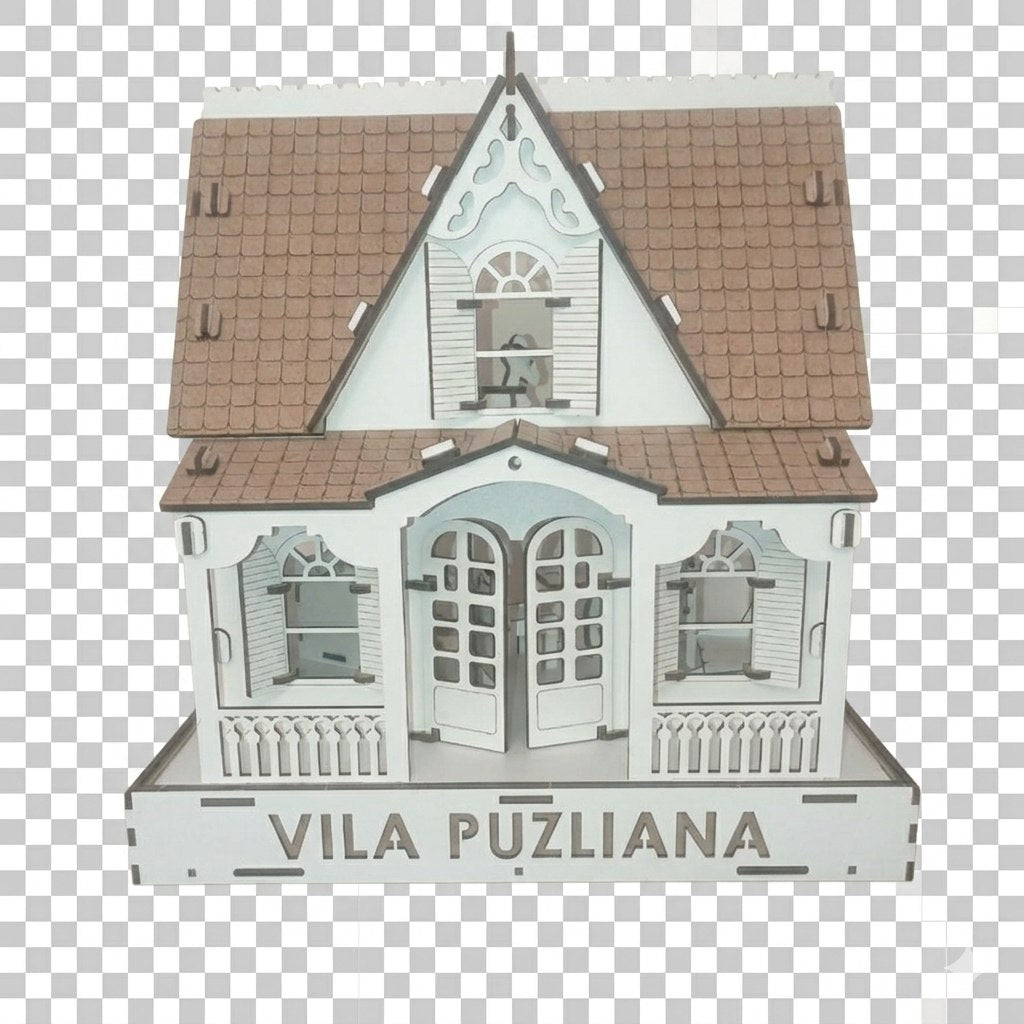 PUZLIANA drvena kućica za lutke za sklapanje