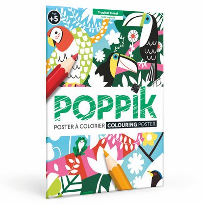 Poppik Poster za bojenje: Tropska džungla 5+