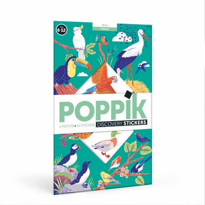 Poppik Edukativni poster sa nalepnicama Otkrića: Ptice 6-12