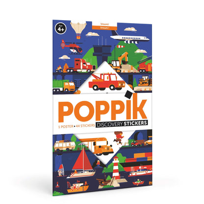 Poppik Edukativni poster sa nalepnicama Otkrića: Vozila 4+
