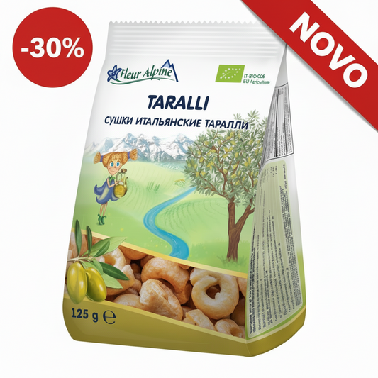 Fleur Alpine italijanski TARALLI sa ekstra devičanskim maslinovim uljem, za celu porodicu, 125 g