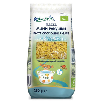 Fleur Alpine testenina ŠKOLJKICE (Coccioline Rigate) od durum pšenice, 250 g