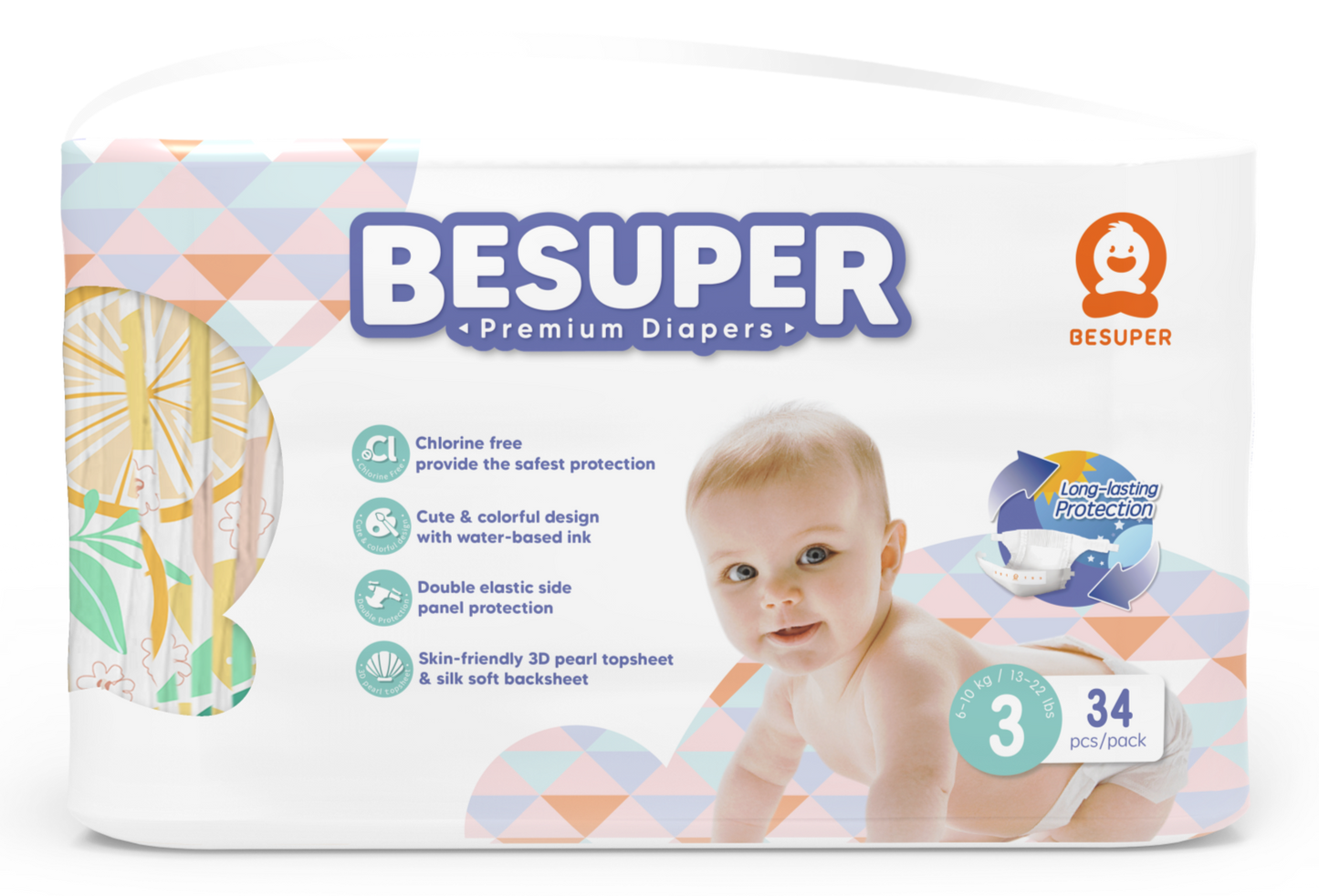 BeSuper Premium Pelene 3 (M, 6-11 kg) 34 kom