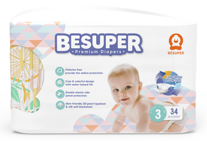 BeSuper Premium Pelene 3 (M, 6-11 kg) 34 kom