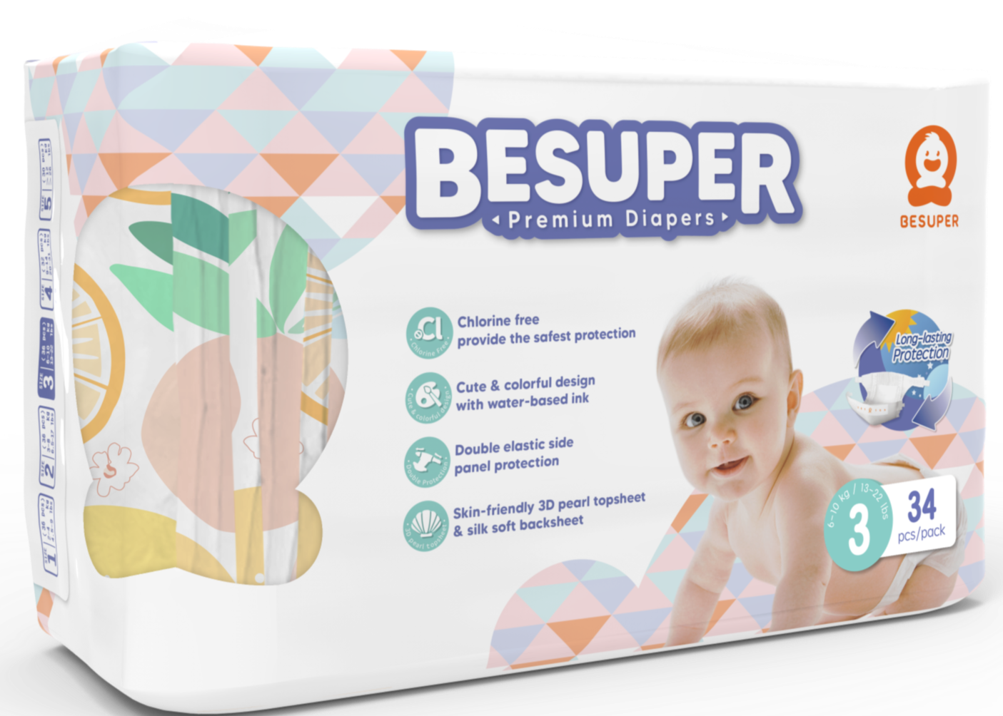 BeSuper Premium Pelene 3 (M, 6-11 kg) 34 kom