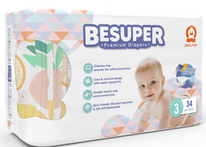 BeSuper Premium Pelene 3 (M, 6-11 kg) 34 kom