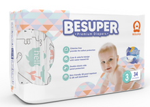 BeSuper Premium Pelene 3 (M, 6-11 kg) 34 kom