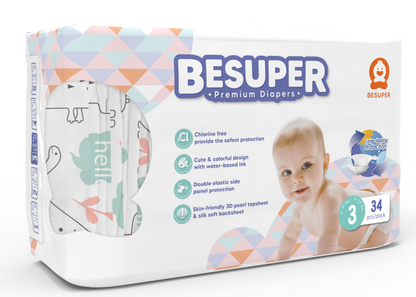 BeSuper Premium Pelene 3 (M, 6-11 kg) 34 kom