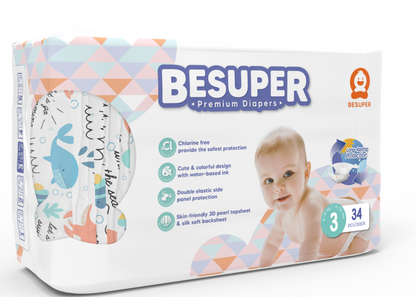 BeSuper Premium Pelene 3 (M, 6-11 kg) 34 kom