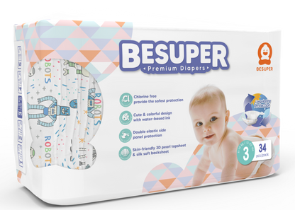 BeSuper Premium Pelene 3 (M, 6-11 kg) 34 kom