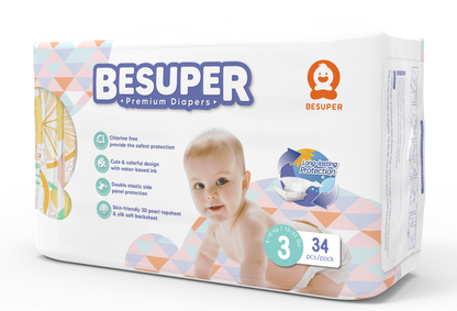 BeSuper Premium Pelene 3 (M, 6-11 kg) 34 kom